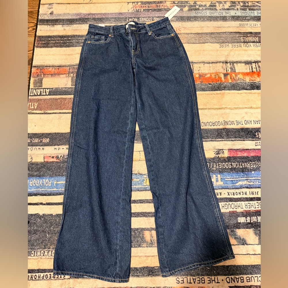 PacSun Dark Blue casey low rise baggy wide leg Women's Jeans 27